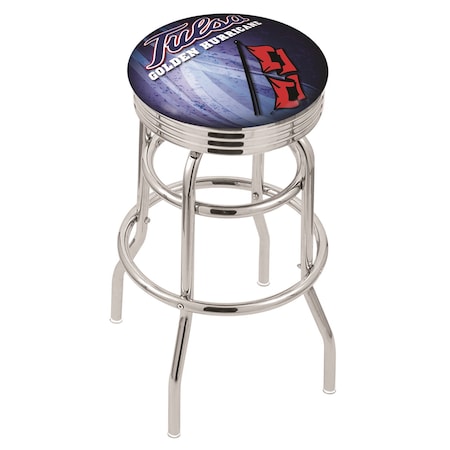 Holland Bar Stool Co 30" Chrome 2-Ring Tulsa Swivel Bar Stool, Accent Ring L7C3C30TulsaU-D2